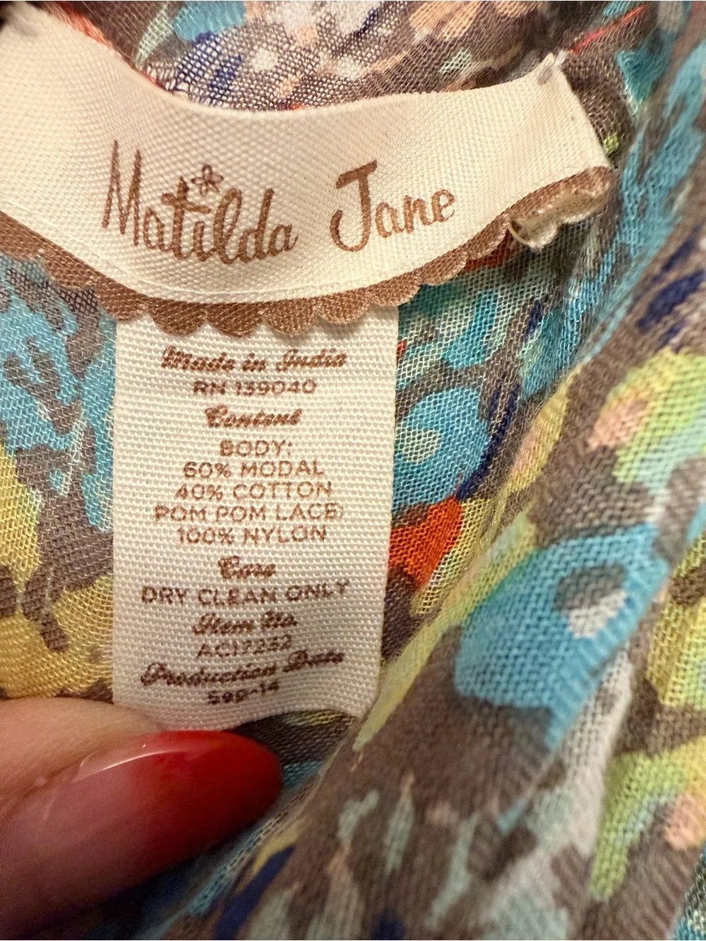 Matilda Jane Friends Forever Floral Gauzy Lightweight Pom Pom Infinity Scarf OS